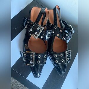 Patent Leather Buckle Flat